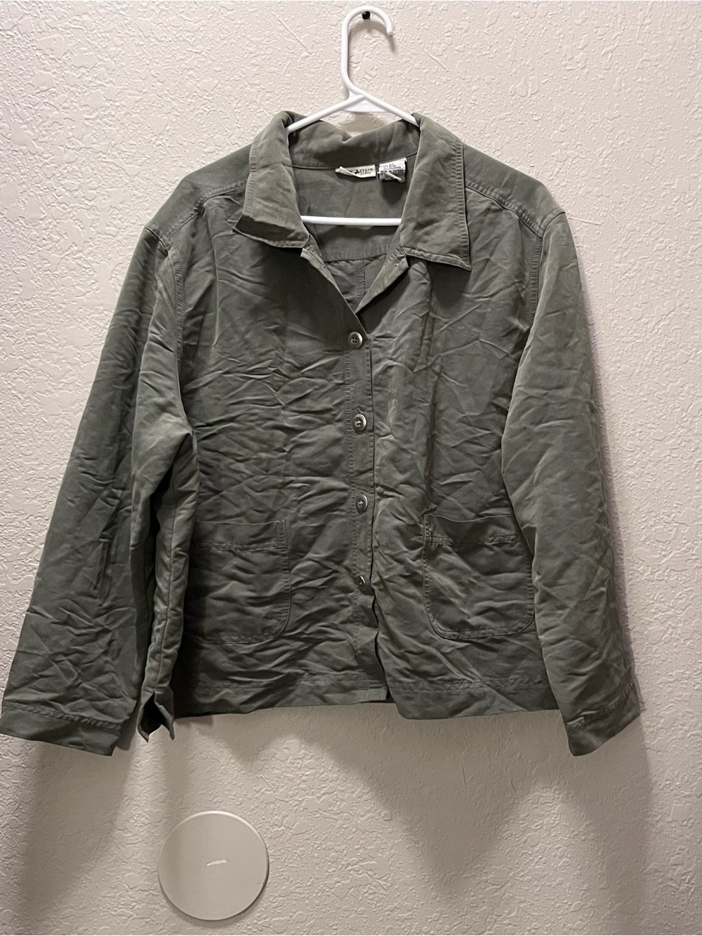 White Stag Olive Button-Down Shirt Jacket